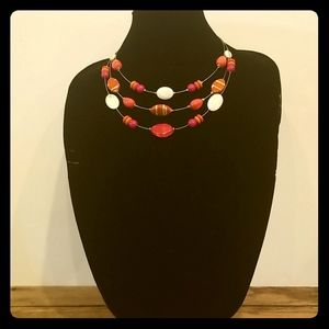 Beautiful  Stone Multi Strand Necklace